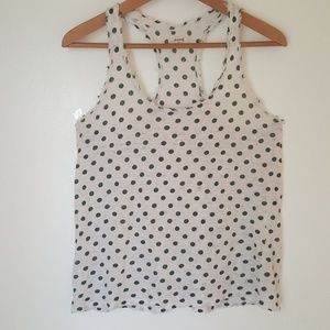 Madewell  Linen Polka Dots Racerback Tank Top